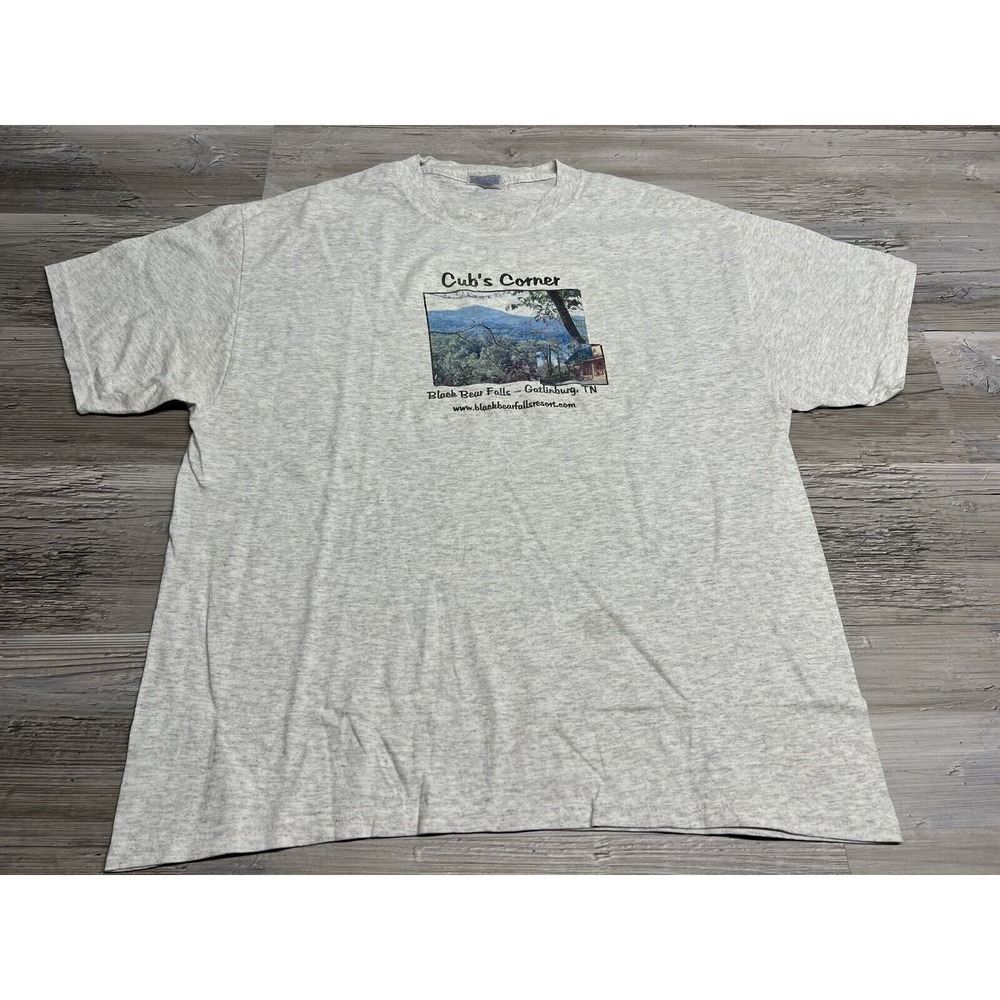 Vintage Y2K Gatlinburg Tennessee T-Shirt Cub's Corner Black Bear Falls Sz L